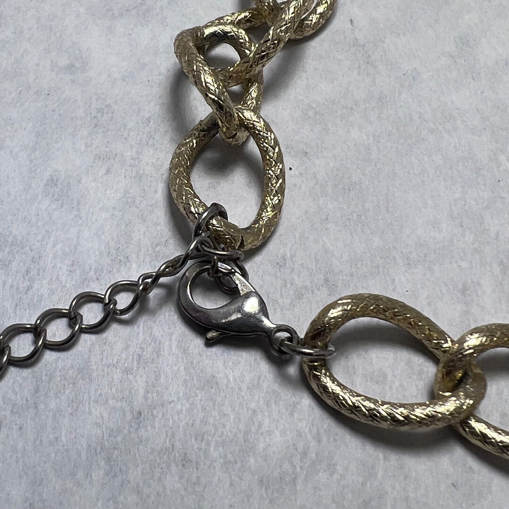 Funky 24" Chunky Black Gold Tone Acrylic Link Chain Necklace Editorial Punk Chic - Picture 9 of 9